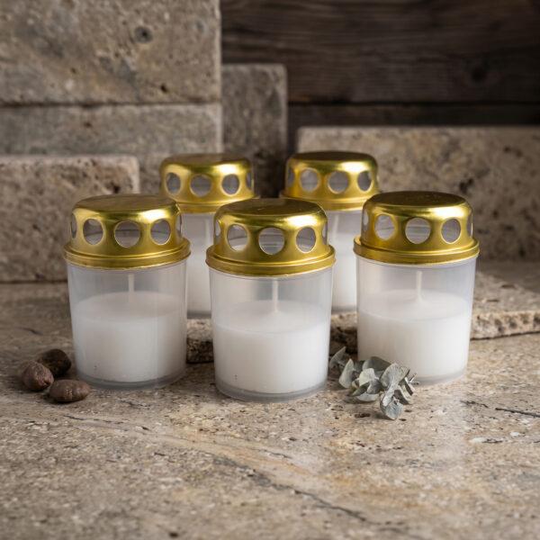 Set candelă de plastic LA BD alb Candelă de plastic LA BD