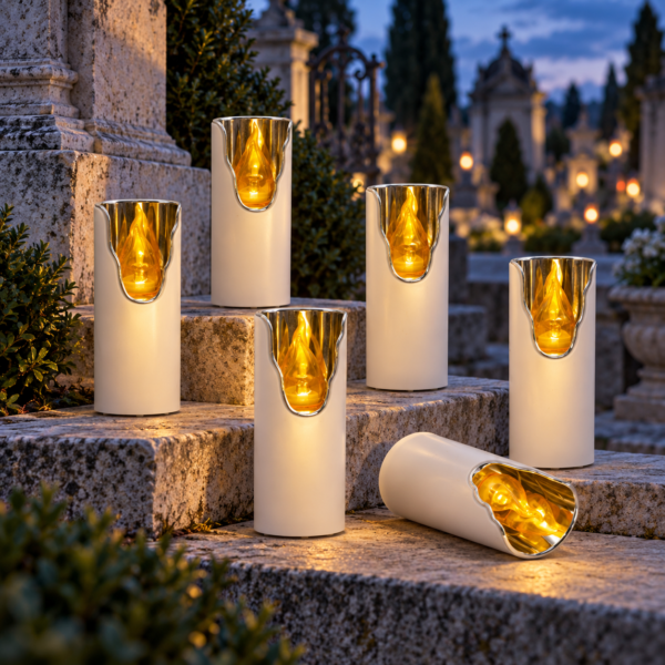 Candelă LED DEKOR SILVER